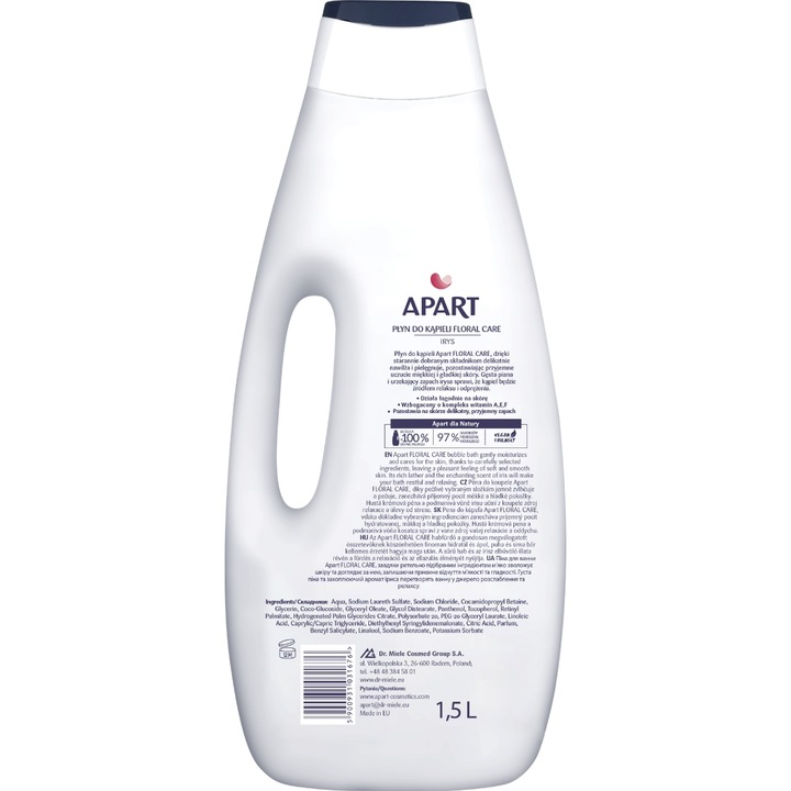 Apart Kremowy Płyn do Kąpieli 97% Skł Pochodzenia Naturalnego Zestaw