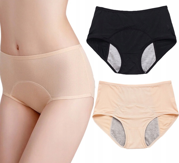 2 szt majtki menstruacyjne figi damskie menstruacyjna nieprzeciekające 3XL