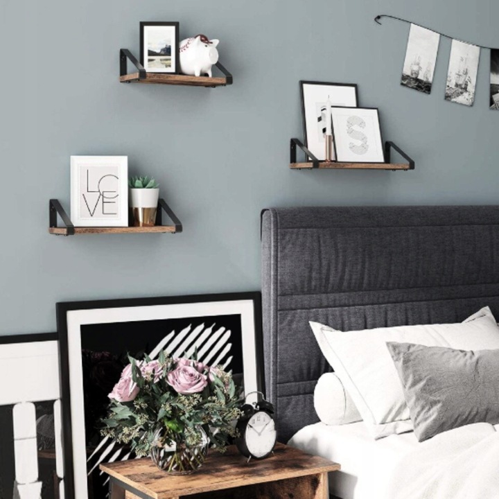 Zestaw półek ściennych wiszących rustic loft styl industrialny 3