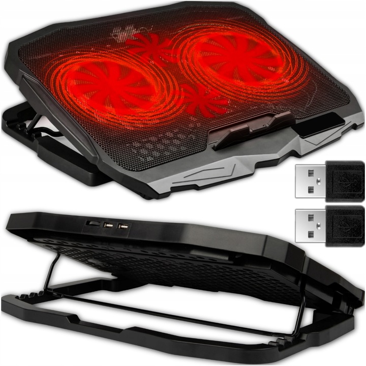 PODSTAWKA CHŁODZĄCA POD LAPTOPA WIATRAK DO KOMPUTERA NOTEBOOKA RGB 12-17"