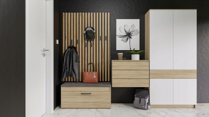 SZAFKA NA BUTY PARMA DĄB SONOMA Z SIEDZISKIEM I SCHOWKIEM