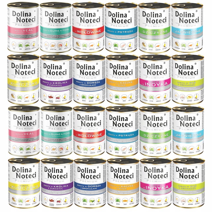 DOLINA NOTECI Premium Mix Smaków karma dla psa mokra 24 x 400g bezzbożowa