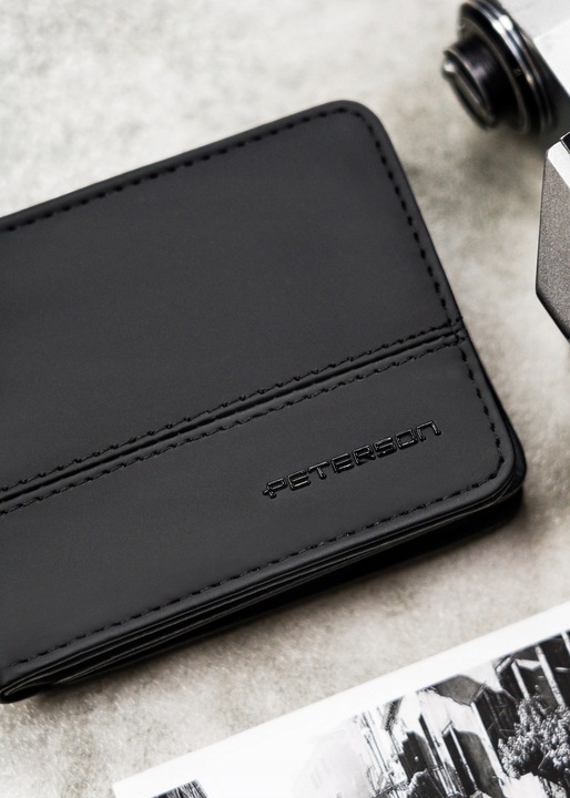 Portfel męski klasyczny poziomy RFID STOP mały kompaktowy prezent