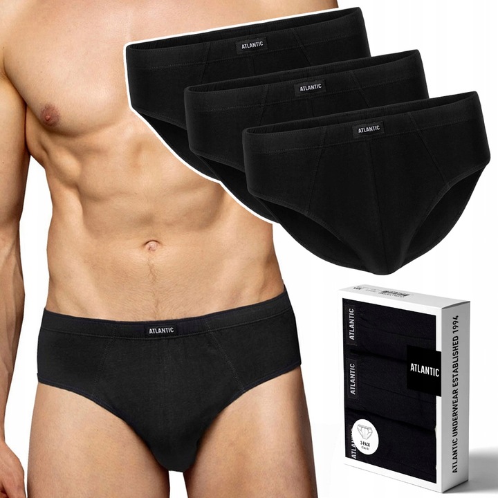 Klasyczne slipy ATLANTIC 100% bawełna 3BMP-006 Komfort i Styl w jednym L