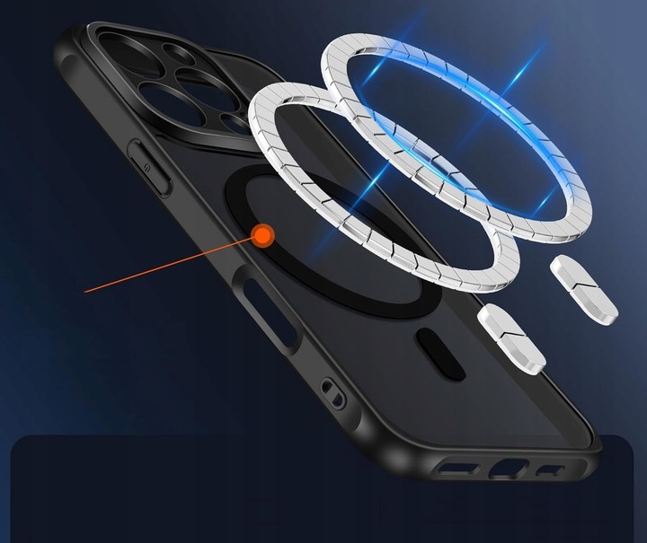 ETUI do IPHONE 16 Pro Max do Magsafe MATOWE MAGNETYCZNE WZMACNIANE 2x SZKŁO