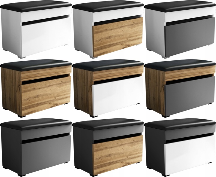 Szafka na buty 60 z siedziskiem 60cm dąb wotan 60cm