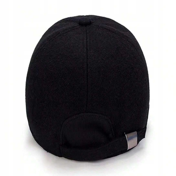 CIEPŁA CZAPKA ZIMOWA MĘSKA Z DASZKIEM SOLIDNA CHOWANE NAUSZNIKI NA