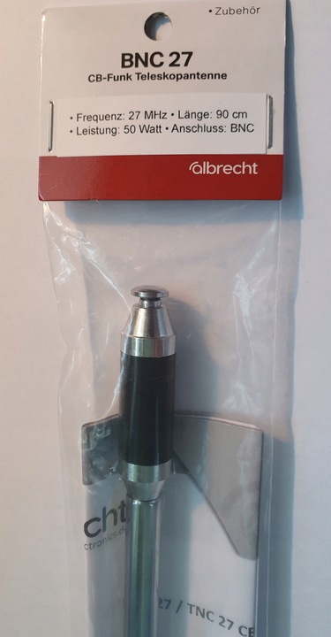 antena Albrecht BNC27 teleskopowa do ALAN 42 90cm 2dB 27MHz BNC
