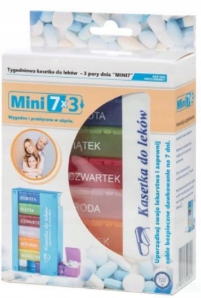 Kasetka Pojemnik Pudełko na leki 7dni x3przegródki