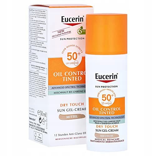 Eucerin Sun Oil Control Tinted SPF 50+ Kremowy żel do opalania 50 ml