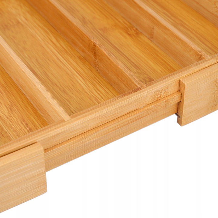 WKŁAD DO SZUFLADY na sztućce bambusowy rozsuwany regulowany organizer 52x43