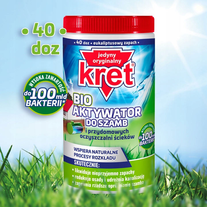 Kret Aktywator Bakterie do Szamba i Oczyszczalni Przydomowych Tłuszcze