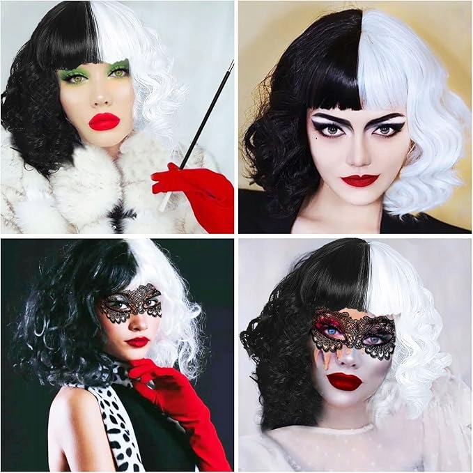 STRÓJ PRZEBRANIE DAMSKIE CRUELLA DE MON KOSTIUM FILMOWY 6el HALLOWEEN