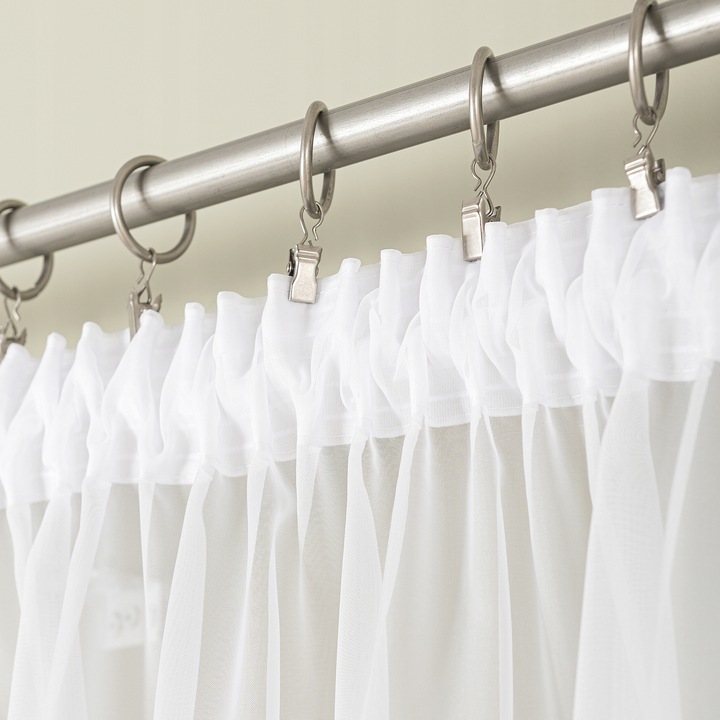 FIRANA GOTOWA BIAŁA WOAL Z LAMÓWKA NA TAŚMIE DO SALONU SYPIALNI 400x250 cm