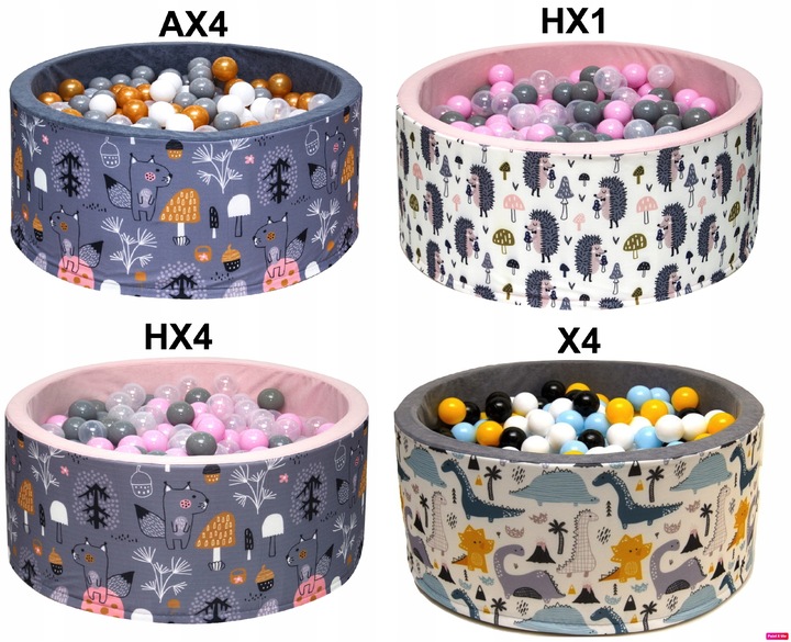 Suchy Basen z piłeczkami 90x40 piłkami 200 wzory dla dzieci kojec z kulkami