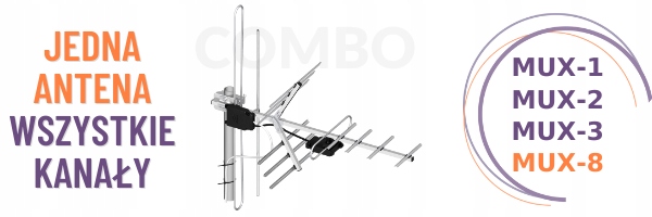 Antena telewizyjna UHF VHF Dipol 15 Combo DVB-T2 H/V 11dBi LTE700