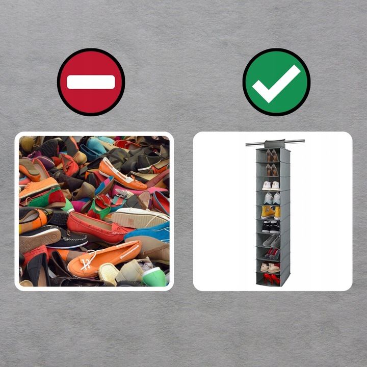 ORGANIZER WISZĄCY DO SZAFY WIESZAK 10 PÓŁEK REGAŁ