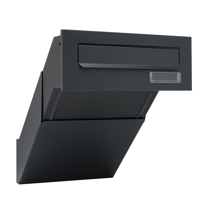 SKRZYNKA NA LISTY POCZTĘ PRZELOTOWA DO MURU DWUSTRONNA ANTRACYT + 3