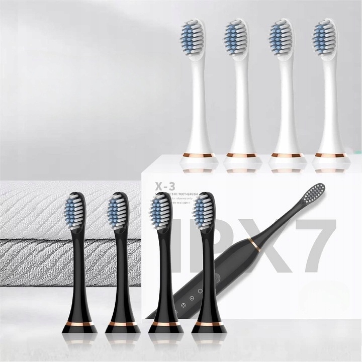 SZCZOTECZKA SONICZNA DO ZĘBÓW ELEKTRYCZNA Z MASAŻEM 4 KOŃCÓWKI 6 TRYBÓW