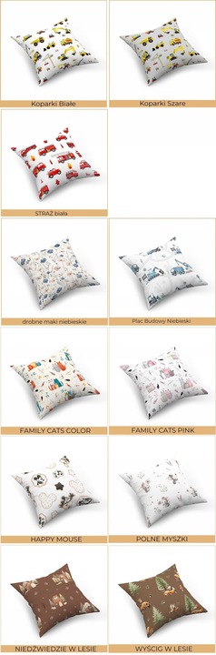 Zestaw 4 poszewek na poduszki, jaśki, 40x40 cm, 100% bawełna, mix