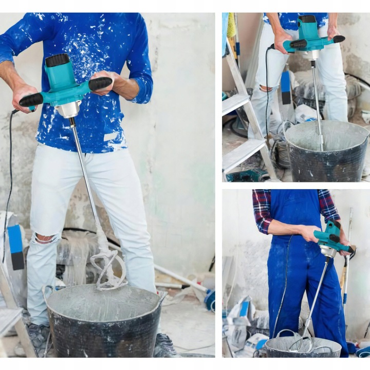 MIESZADŁO DO KLEJU BETONU FARB ELEKTRYCZNE 2600W 2x MIESZALNIK