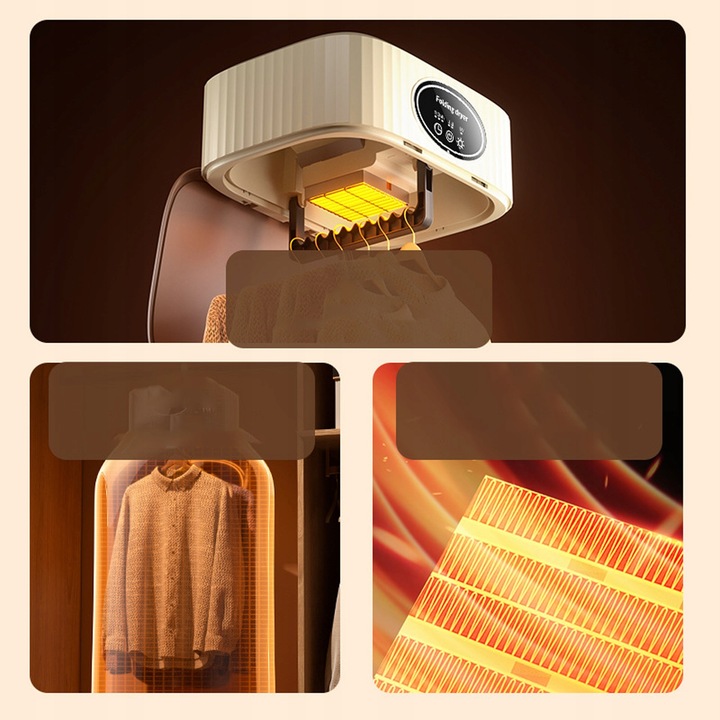 Przenośna Suszarka 600W Składana UV + Cicha 45dB Szybkoschnąca Do