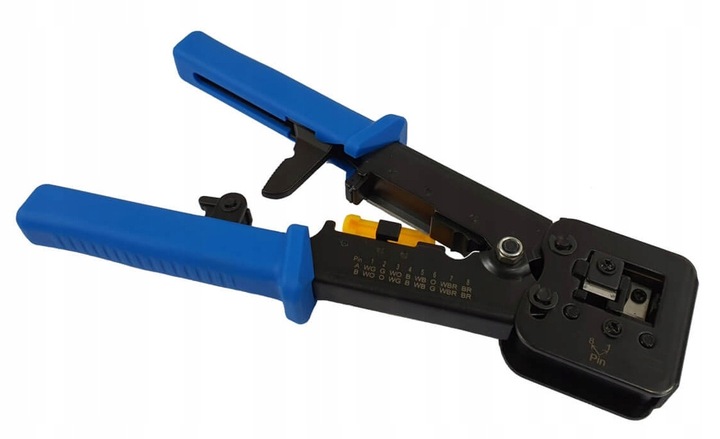 Zaciskarka RJ45 Przelotowa Złącz Wtyków RJ-45 Zaciskacz Złączek RJ 45 11 12