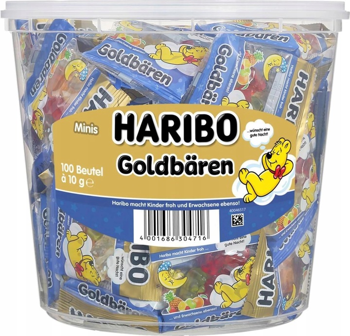 HARIBO GUTE-NACHT GOLDBÄREN MINIS 100 OP. 1000G ŻELKI Z NIEMIEC