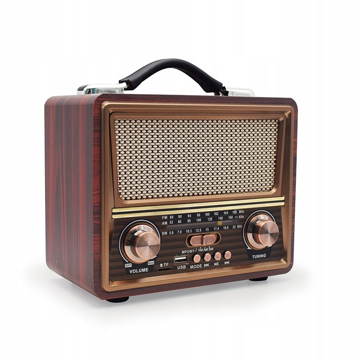 Radio sieciowo-bateryjne AM FM SW Retropolis Seattle Bluetooth USB