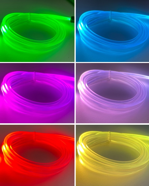 ŚWIATŁOWÓD EL WIRE LED RGB USB OŚWIETLENIE WNĘTRZA AUTA KABINY SAMOCHODU 4m