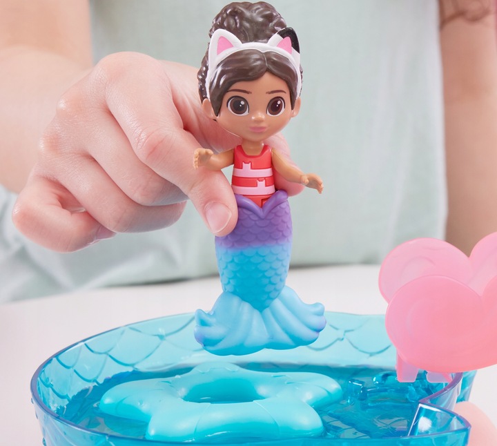 KOCI DOMEK GABI DUŻY ZESTAW BASEN 2 FIGURKI GABI SYRENKOTKA + ZJEŻDŻALNIA