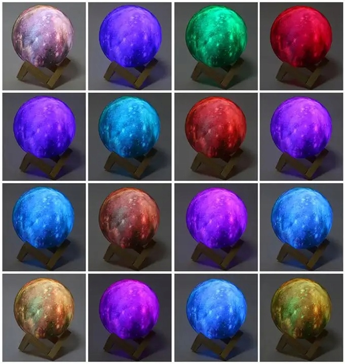 KSIĘŻYCOWA LAMPKA NOCNA LED - DO SYPIALNI NA BIURKO PLANETA KSIĘŻYC PREZENT