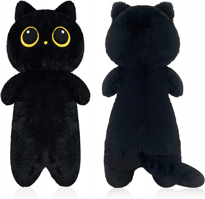 MASKOTKA PLUSZAK PODUSZKA KOT CZARNY DŁUGI 70 cm