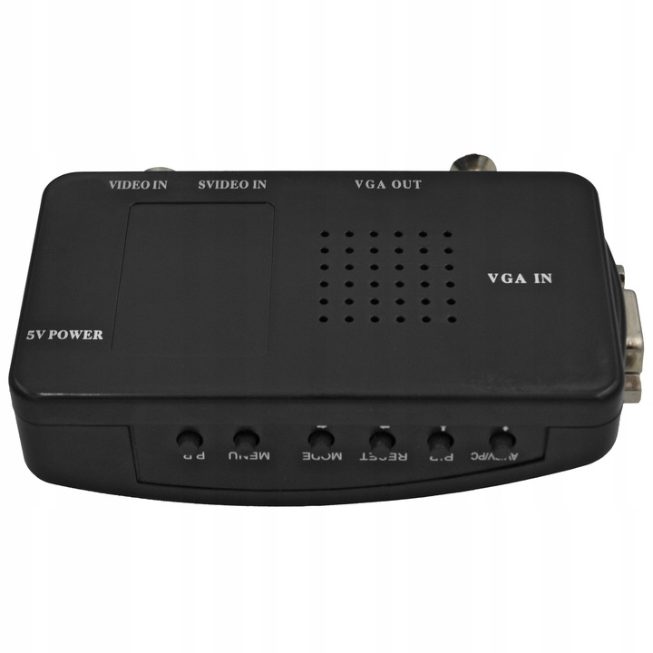 KONWERTER SYGNAŁU WIDEO S-VIDEO BNC AV VGA DO VGA Z PRZEWODAMI GRATIS