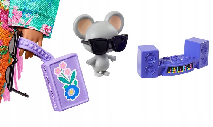 Mattel Barbie Lalka Extra Warkoczyki + Akcesoria