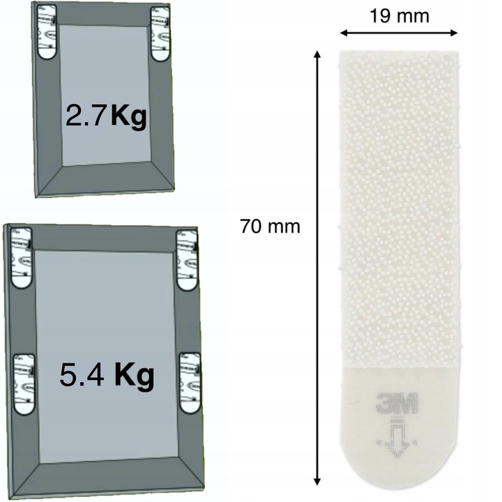 Command rzepy do wieszania obrazów bez wiercenia do 5 kg zestaw