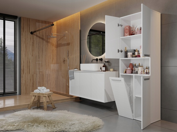 SZAFKA REGAŁ SŁUPEK NEL DK 1K KOSZ 60CM BIEL