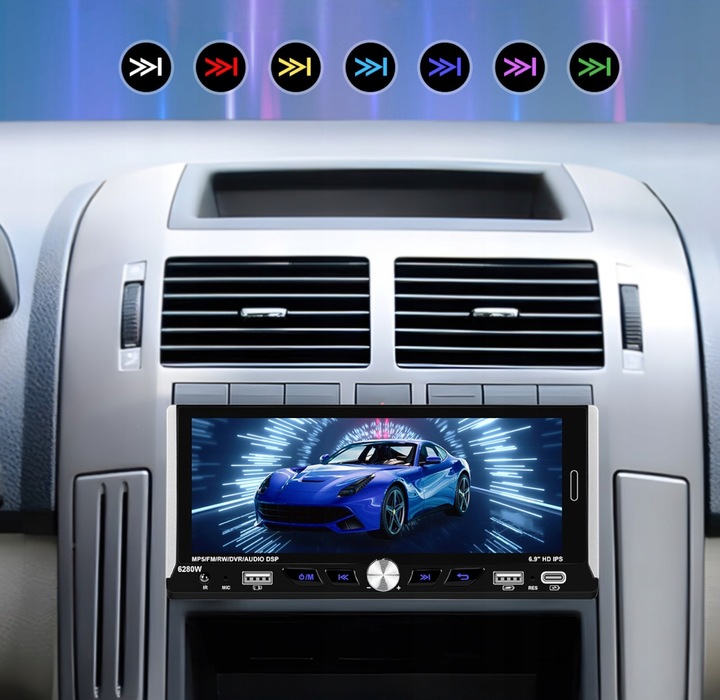 RADIO SAMOCHODOWE 1 DIN BEZPRZEWODOWY CARPLAY ANDROID AUTO MIRROR LINK