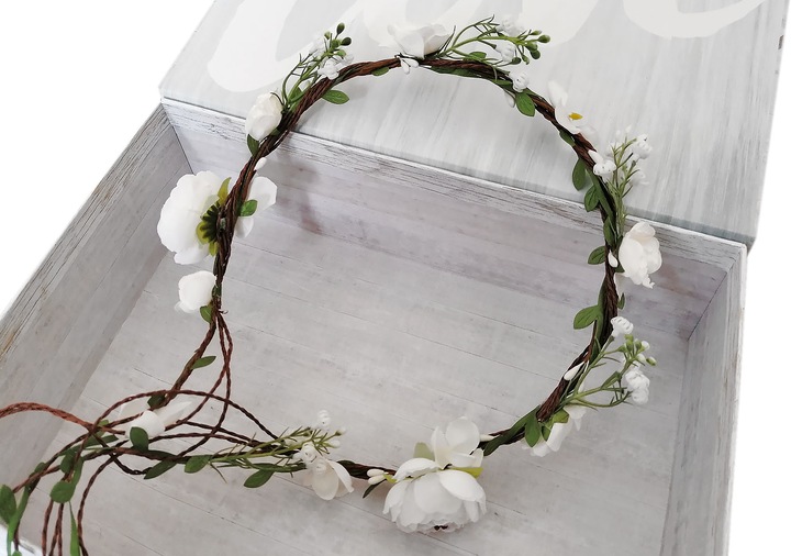 WIANEK NA KOMUNIĘ DEC25 komunijny dekoracja opaska biały na głowę jak żywy