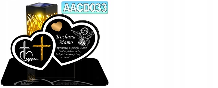 ZNICZ SOLARNY LED WIECZNY DLA DZIADKÓW NA CMENTARZ GRÓB lampka Serce 3D