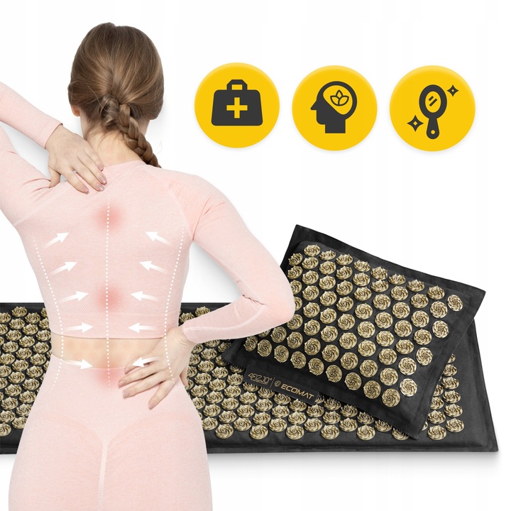 MATA DO AKUPRESURY ECO Z KOLCAMI ZDROWOTNA RELAKS MASAŻ PODUSZKA TORBA