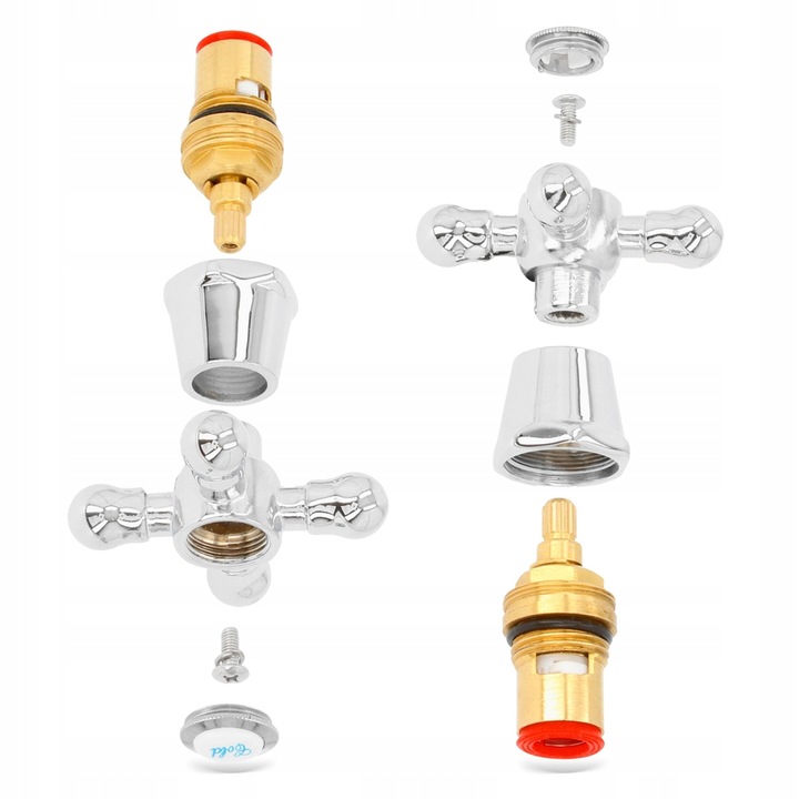 2X POKRĘTŁO KUREK UCHWYT BATERII KRANU RETRO POKRĘTŁA GŁOWICE