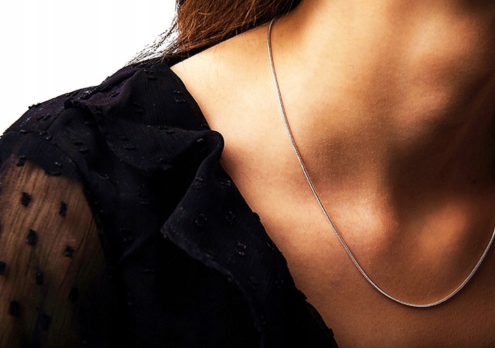 ŁAŃCUSZEK SREBRNY DAMSKI 925 NASZYJNIK GRUBA LINKA ŻMIJKA ŻYŁKA OKRĄGŁA