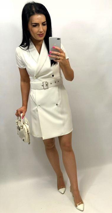 Sukienki Damskie na Komunię Chrzciny Sukienka Elegancka Ołówkowa Róż M