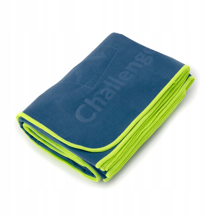 RĘCZNIK Z MIKROFIBRY 80x150 cm GRANATOWY zielona nitka NEW