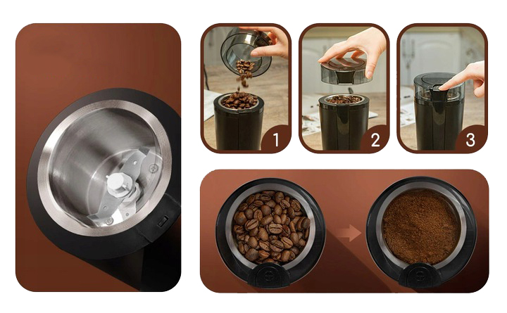 MŁYNEK ELEKTRYCZNY AIGOSTAR DO KAWY DO ZIAREN ZIÓŁ ORZECHÓW 200W