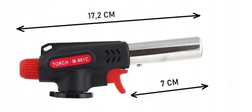 Palnik gazowy na Kartusze Torch Czarno Czerwony M-961C 1300 W + 4 x