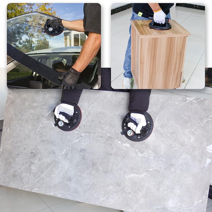 Przyssawka Próżniowa Uchwyt z Pompką i Manometrem do Płytek Glazury Szyb