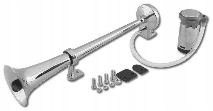 KLAKSON TIR TRĄBKA FANFARA KOMPRESOR 12V GŁOŚNA PNEUMATYCZNA 150dB CHROM