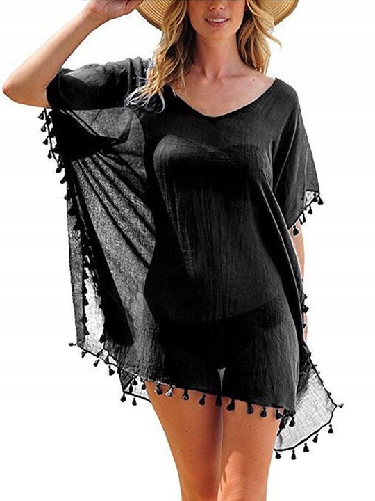 LETNIA TUNIKA PLAŻOWA PAREO NARZUTKA NA PLAŻĘ SUKIENKA DAMSKA SZYFON KOLORY